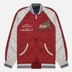 Мужская куртка бомбер Evisu Eagle & Evisu Embroidered Dual Face Souvenir красный, Размер M