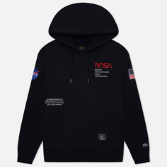 Мужская толстовка Alpha Industries NASA Worm Logo Hoodie синий, Размер XL