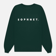 Мужской лонгслив SOPHNET. Classic Logo Baggy зелёный, Размер S