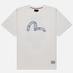 Мужская футболка Evisu Heritage Graffiti Daruma Sticker Printed белый, Размер XL