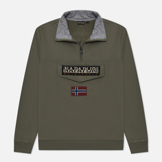 Мужская толстовка Napapijri Burgee Half Zip оливковый, Размер M