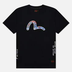 Мужская футболка Evisu Dragon Koi-Pattern Seagull Printed чёрный, Размер S