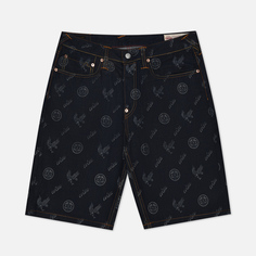 Мужские шорты Evisu Kamon Eagle All Over Print & Seagull Embroidered синий, Размер 36