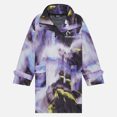 Женское пальто Evisu Evisukuro Print & Embroidered All Over Hooded Wind фиолетовый