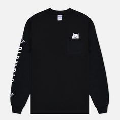 Мужской лонгслив Ripndip Lord Nermal Pocket чёрный, Размер L
