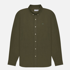 Мужская рубашка Lacoste Linen Slim Fit оливковый, Размер 41
