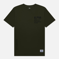 Мужская футболка Alpha Industries Graphic оливковый, Размер S