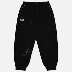 Мужские брюки Evisu Multi Evisu Print & Embroidered Stained Jogger чёрный, Размер XL