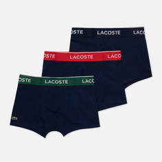 Комплект мужских трусов Lacoste 3-Pack Boxer Casual Contrast Waistband чёрный, Размер M
