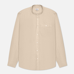 Мужская рубашка Woolrich Band Collar Linen бежевый, Размер S