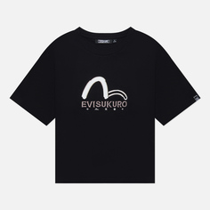 Женская футболка Evisu Evisukuro Seagull Print & Embroidered чёрный, Размер L