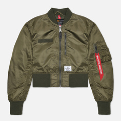 Женская куртка бомбер Alpha Industries L-2B Cropped Gen II Flight зелёный, Размер M