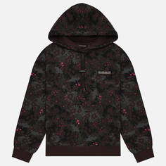 Женская толстовка Napapijri Earth Hoodie All Over Print коричневый, Размер XS