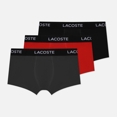 Комплект мужских трусов Lacoste 3-Pack Iconic Waist Logo комбинированный, Размер S