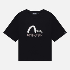Женская футболка Evisu Evisukuro Seagull Print & Embroidered чёрный, Размер M