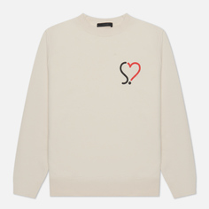 Мужская толстовка SOPHNET. Heart Crew Neck белый, Размер XL