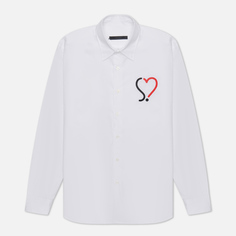 Мужская рубашка SOPHNET. Heart Regular Collar Big белый, Размер S