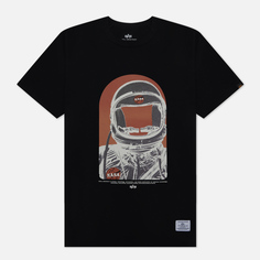 Мужская футболка Alpha Industries NASA Moon Man чёрный, Размер L