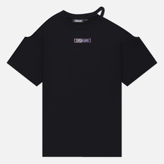 Женская футболка Evisu Evisukuro Logo Print Cold-Shoulder чёрный, Размер S