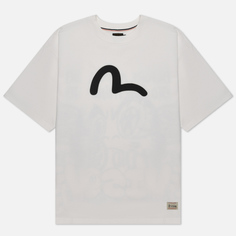 Мужская футболка Evisu Heritage Graffiti Daruma Face Printed белый, Размер S
