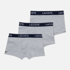 Комплект мужских трусов Lacoste 3-Pack Boxer Casual серый, Размер XL
