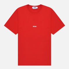 Мужская футболка MSGM Micrologo Basic Crew Neck красный, Размер M