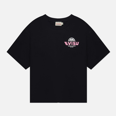 Женская футболка Evisu Fortune Cat Taiko Daruma Printed чёрный, Размер S