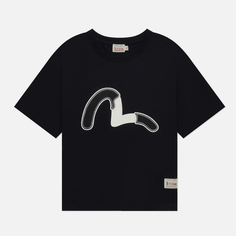 Женская футболка Evisu Seagull Denim Patched & Stud чёрный, Размер L