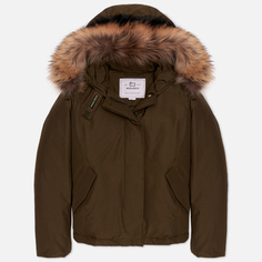 Женская куртка парка Woolrich Arctic Raccoon Short зелёный, Размер S