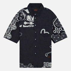 Мужская рубашка Evisu Seagull Embroidered Kamon Decorative Print синий, Размер M