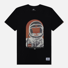 Мужская футболка Alpha Industries NASA Moon Man чёрный, Размер XL