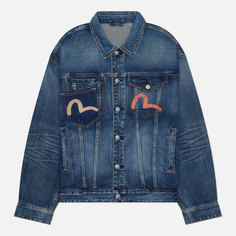 Мужская джинсовая куртка Evisu Heritage Multi-Pocket Denim синий, Размер L