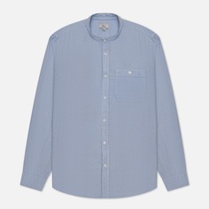 Мужская рубашка Woolrich Band Collar Linen голубой, Размер XXL