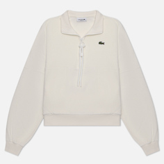 Женская толстовка Lacoste Oversize High Neck Zipped Fleece белый, Размер S
