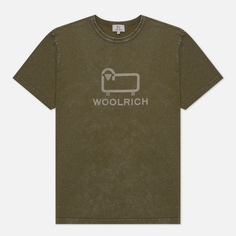Мужская футболка Woolrich Macro Logo оливковый, Размер XXL