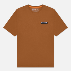 Мужская футболка Timberland Heavyweight Woven Badge коричневый, Размер M