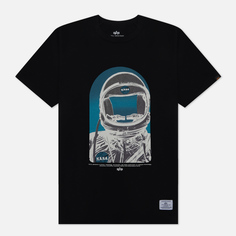Мужская футболка Alpha Industries NASA Moon Man чёрный, Размер M
