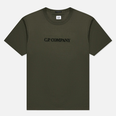 Мужская футболка C.P. Company 30/2 Mercerized Jersey Graphic Logo зелёный, Размер S