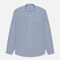 Мужская рубашка Woolrich Band Collar Linen голубой, Размер S