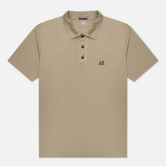 Мужское поло C.P. Company 70/2 Mercerized Jersey Twisted Logo бежевый, Размер XXXL