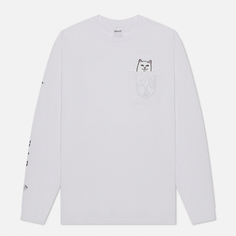 Мужской лонгслив Ripndip Lord Nermal Pocket белый, Размер S