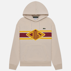 Мужская толстовка Lacoste Loose Fit Printed Hoodie бежевый, Размер M