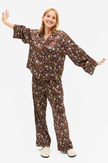 Пижама женская Monki 1099238001 коричневая 2XS (доставка из-за рубежа)