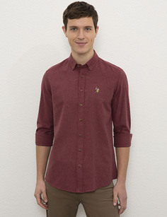 Рубашка мужская U.S. POLO Assn. G081SZ0040RC-AKIS020K бордовая 2XS