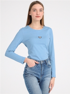 Лонгслив женский Апрель 1ЖДЛД3986001 голубой 92/164