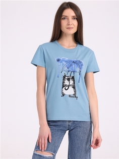 Футболка женская Апрель 1ЖДФК3965001 голубая 96/164