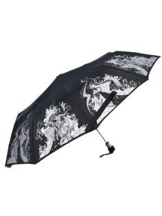 Зонт женский ZEST 53616 черно-бежевый