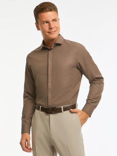 Рубашка мужская oodji 3B110017M-6 коричневая XL