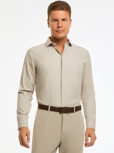Рубашка мужская oodji 3B110017M-6 коричневая XS