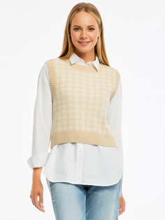 Жилет женский oodji 64507034 бежевый 2XS